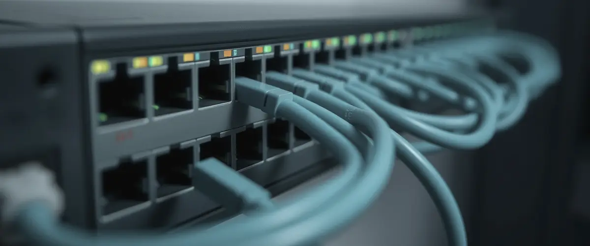 Netzwerk-Switch mit Patchkabeln