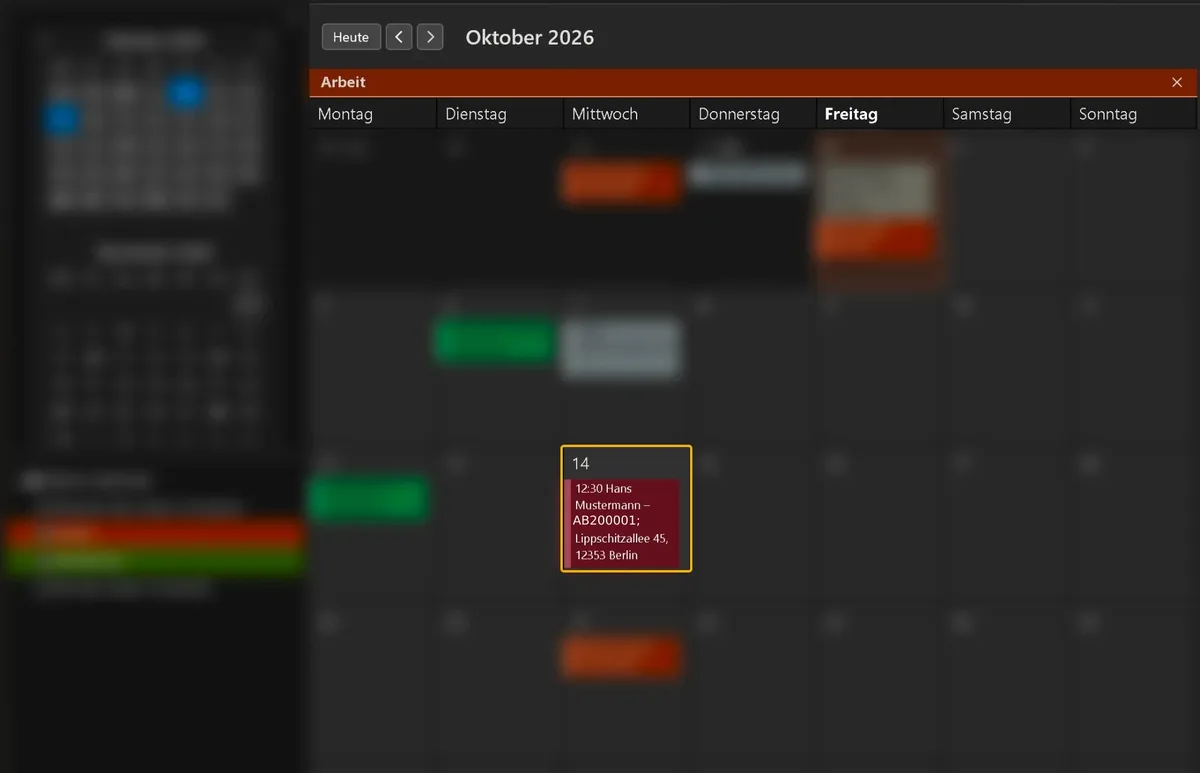 Schritt 29: Der Termin steht in Ihrem Kalender