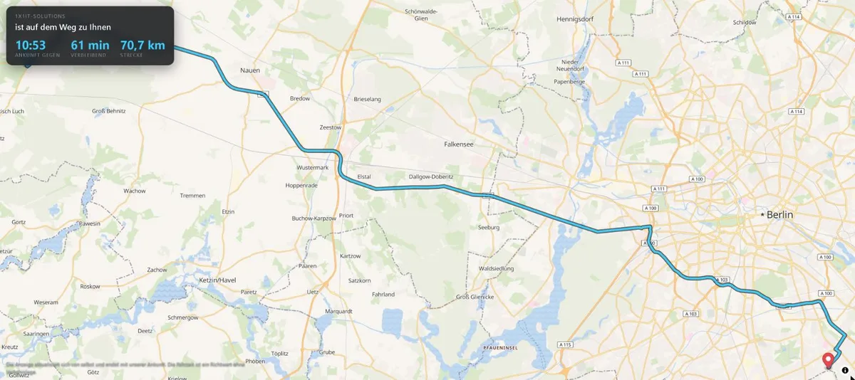 Schritt 31: Optional: Anfahrt live verfolgen