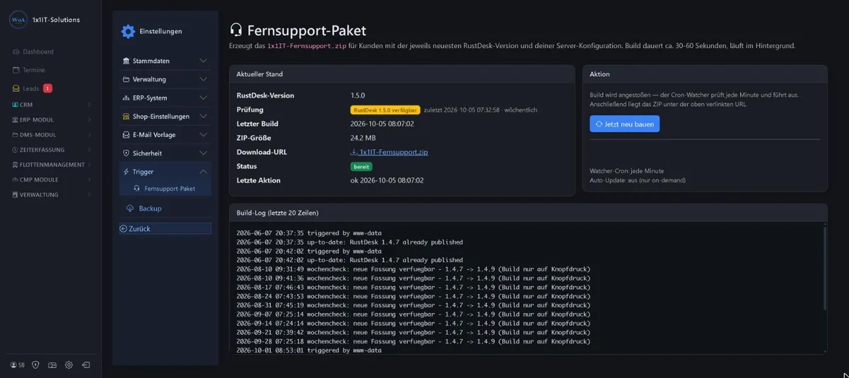 Schritt 2: Fernsupport-Paket öffnen